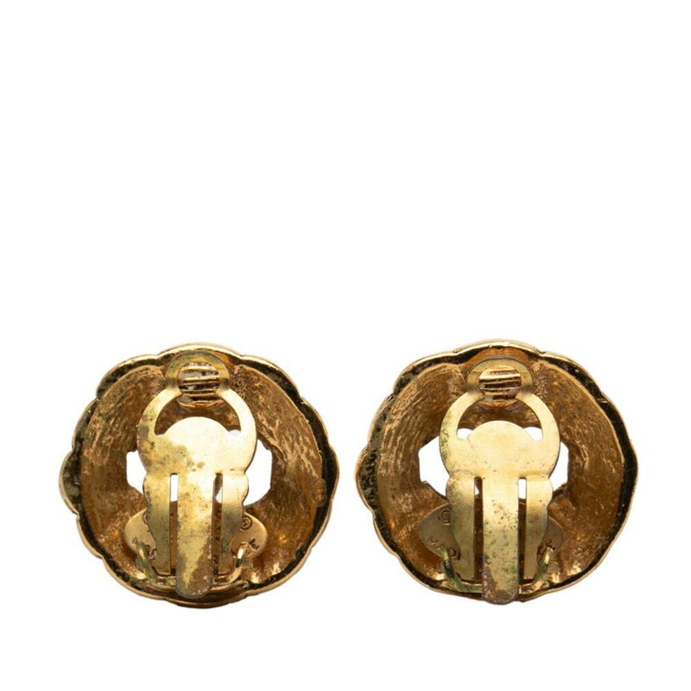 CHANEL Authentic Vintage Gold Logo Earrings - Picture 2 of 3